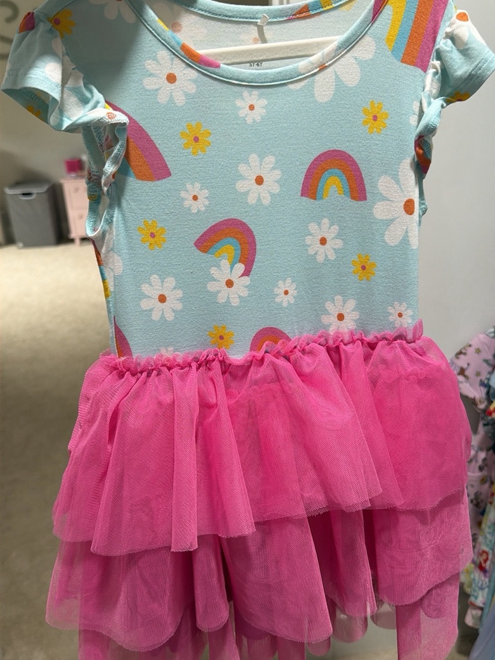 Posh Peanut Girls Rainbow Tulle Dress Size 5/6